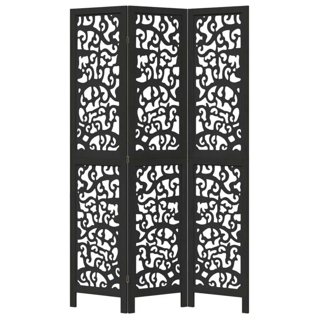 Room Divider Privacy Screen 3 Panels Black Folding Decorative Indoor