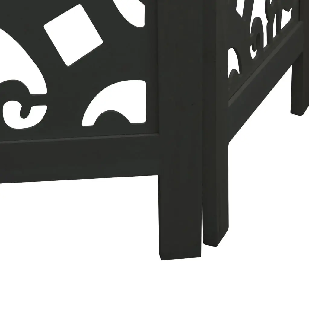 Room Divider Privacy Screen 3 Panels Black Folding Decorative Indoor