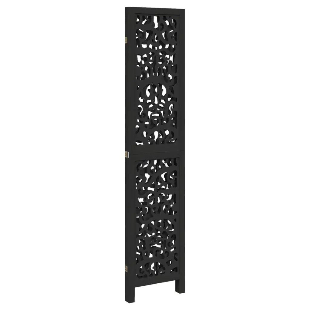 Room Divider Privacy Screen 3 Panels Black Folding Decorative Indoor