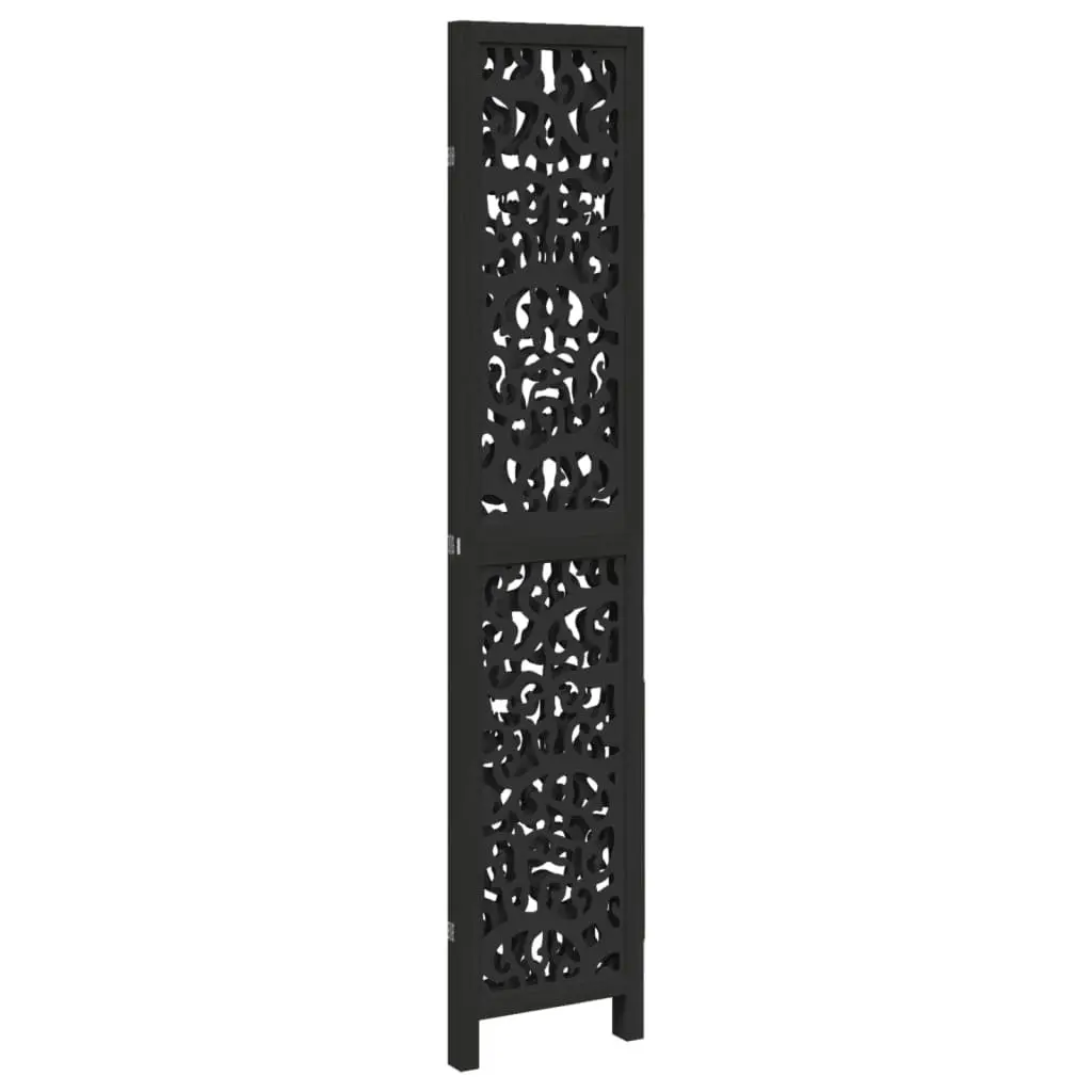 3 Panel Room Divider Folding Privacy Screen Black Indoor Decor