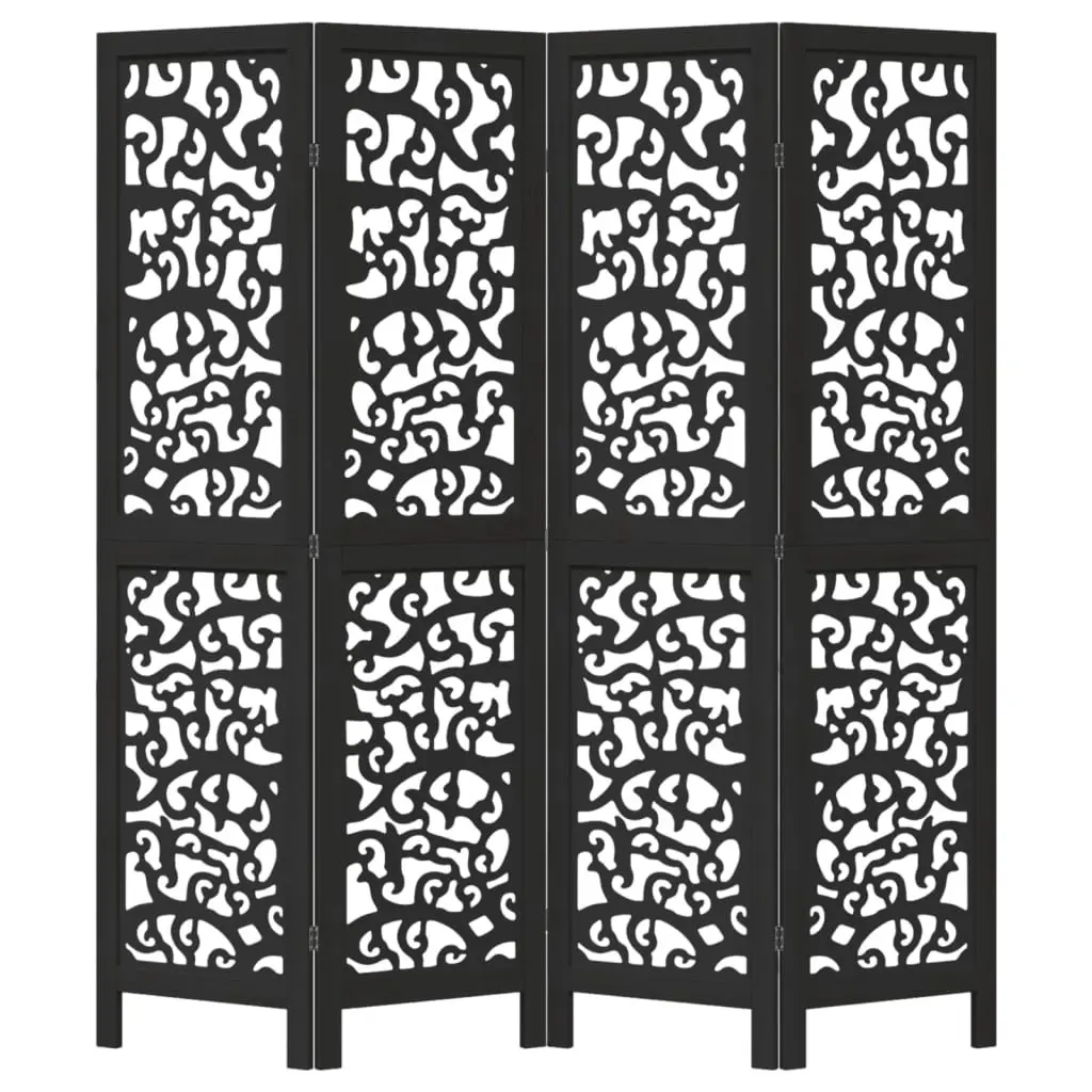 Room Divider Folding Privacy Screen 4 Panels Black Indoor Decor