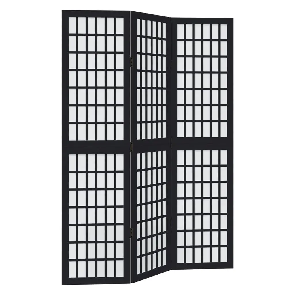 Room Divider 3 Panels Folding Privacy Screen Indoor Black