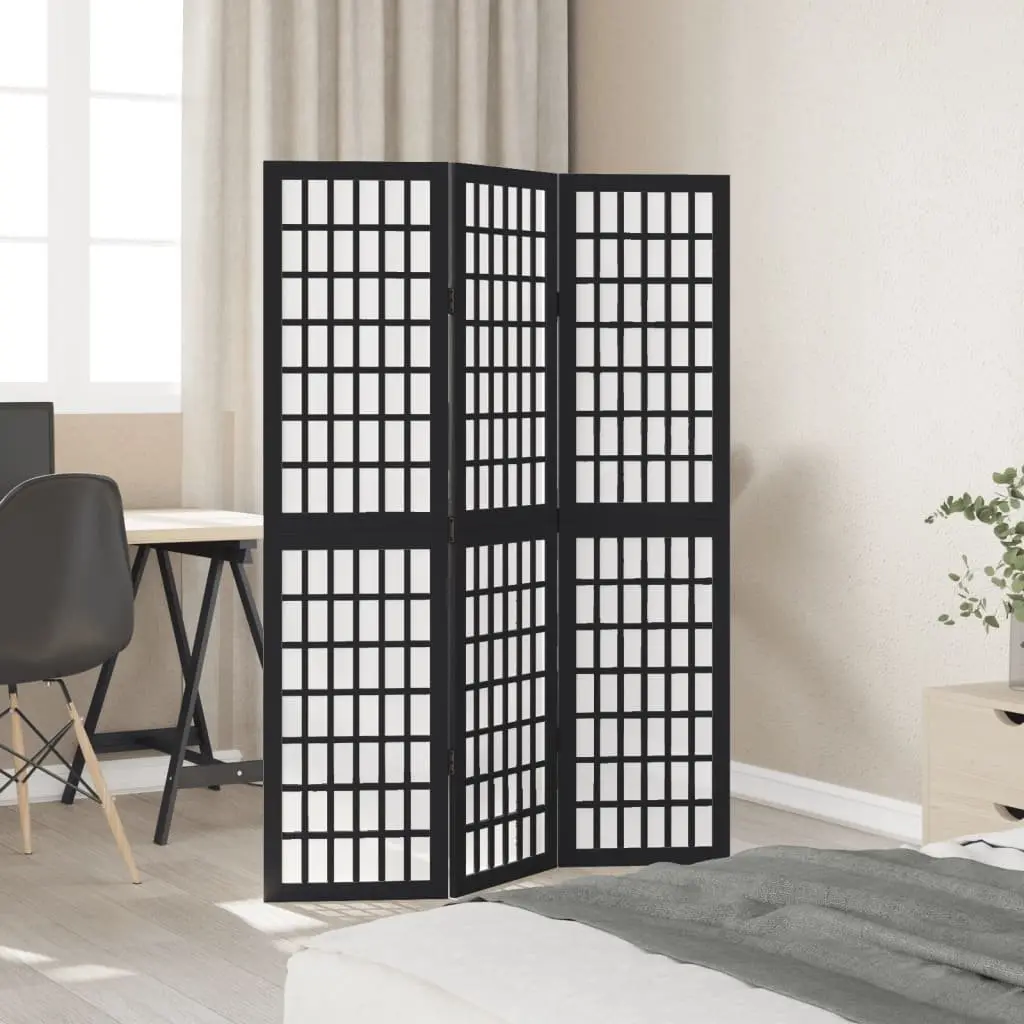 Room Divider 3 Panels Folding Privacy Screen Indoor Black