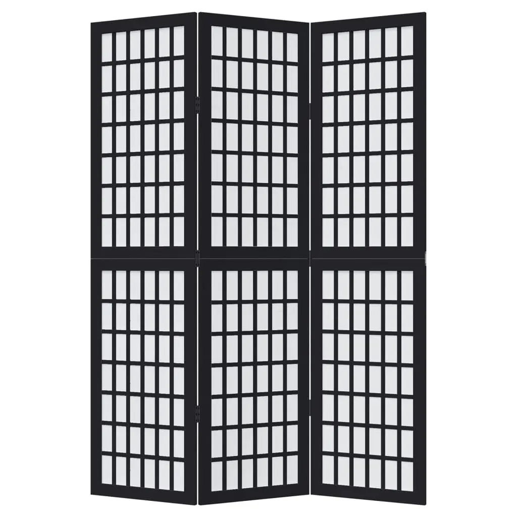 Room Divider 3 Panels Folding Privacy Screen Indoor Black