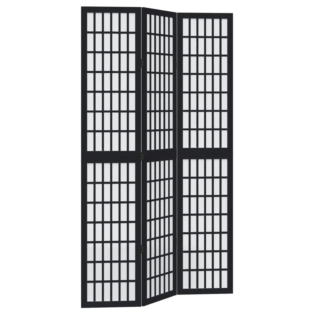 Room Divider 3 Panels Indoor Privacy Screen Folding Black