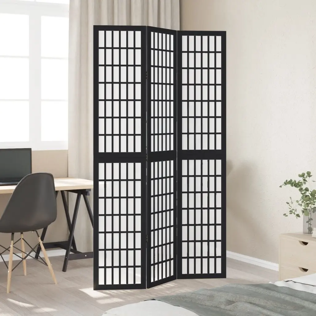 Room Divider 3 Panels Indoor Privacy Screen Folding Black