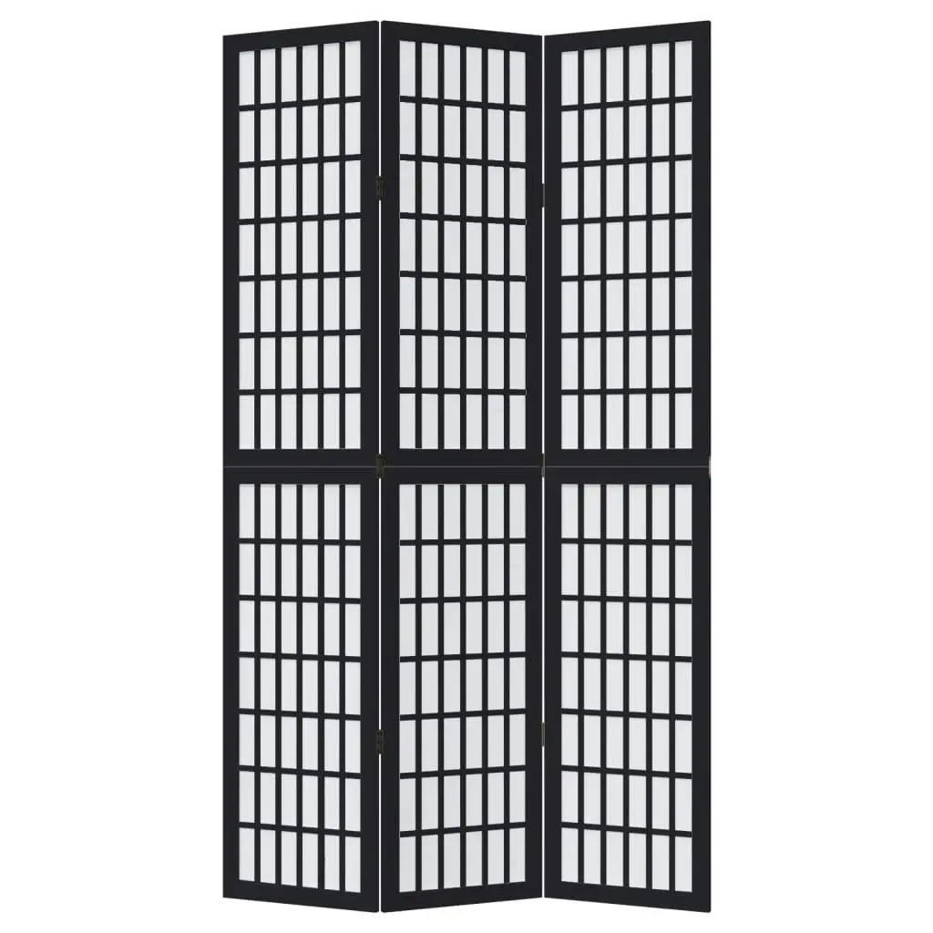 Room Divider 3 Panels Indoor Privacy Screen Folding Black
