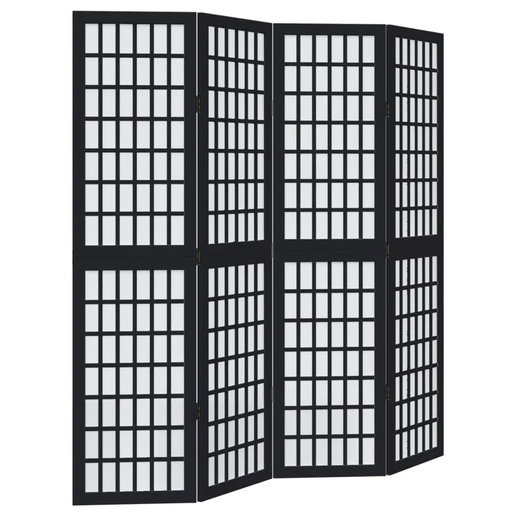 4 Panel Room Divider Folding Privacy Screen Bedroom Living Space Partition Black