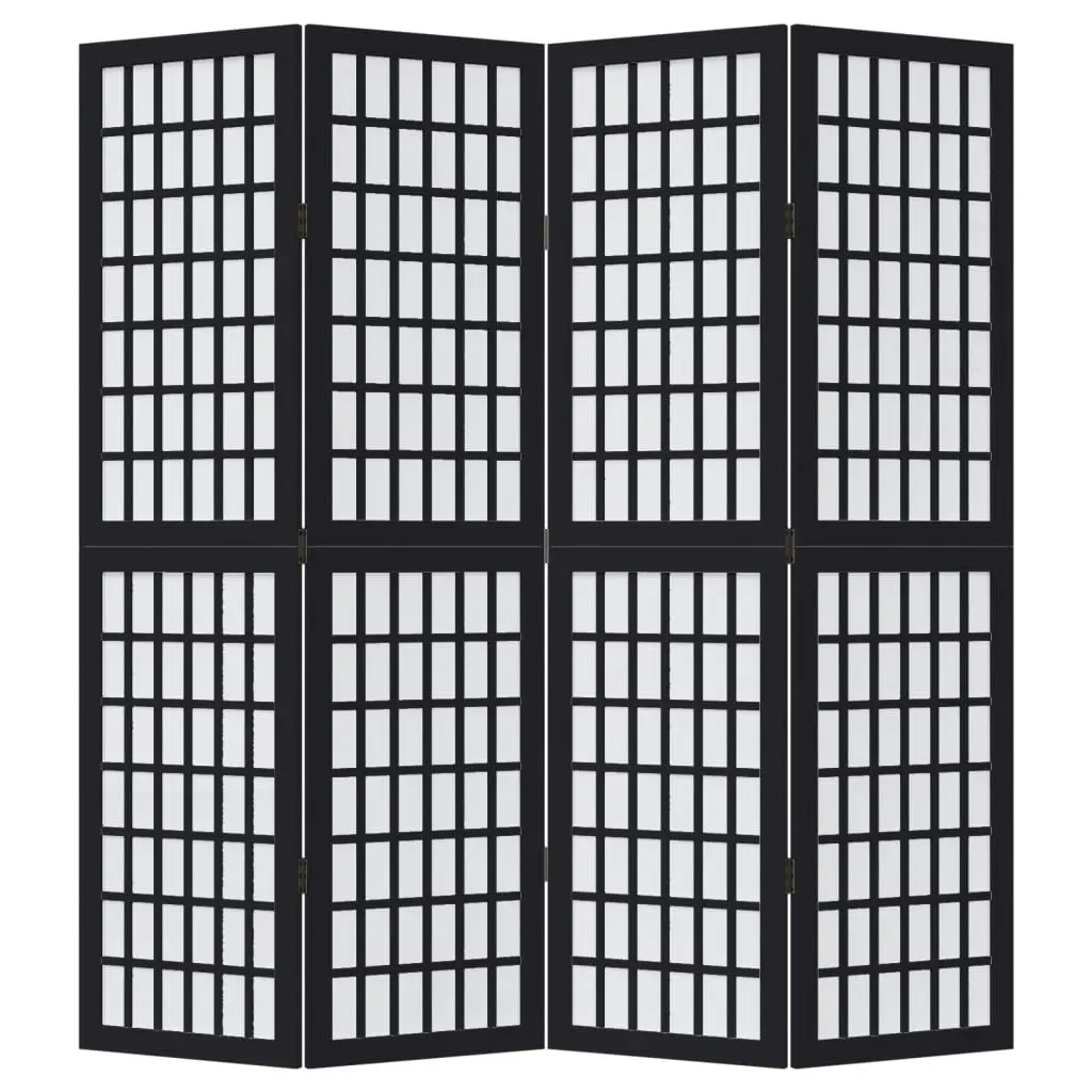 4 Panel Room Divider Folding Privacy Screen Bedroom Living Space Partition Black