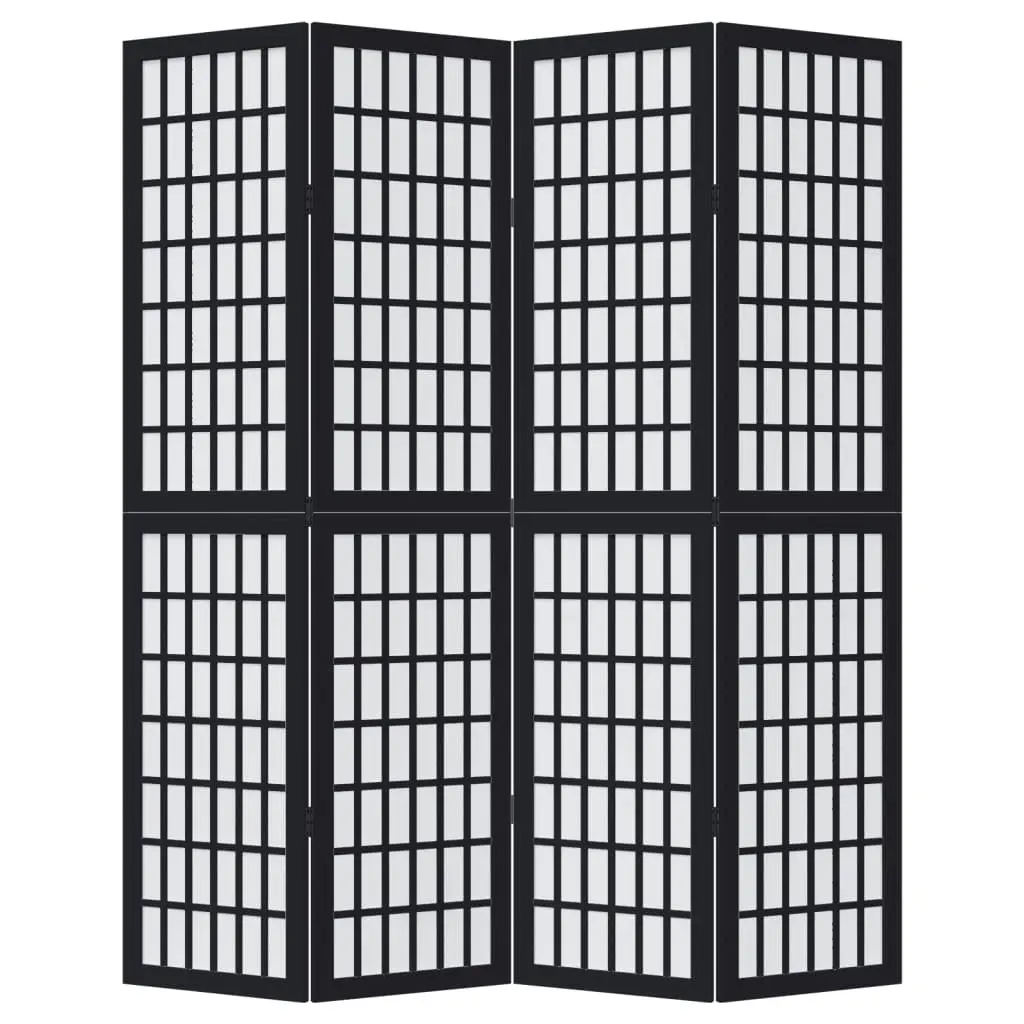 Room Divider Privacy Screen 4 Panels Black Folding Partition Indoor Decorative