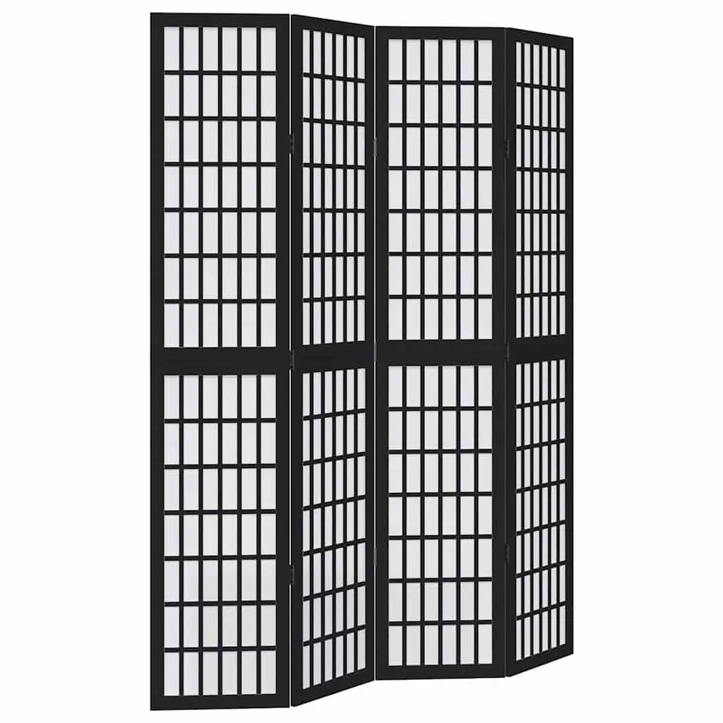 Room Divider Privacy Screen 4 Panels Black Folding Indoor Partition