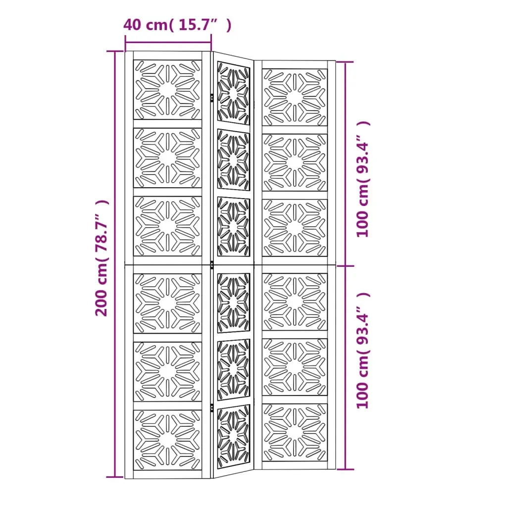 Room Divider 3 Panels Folding Privacy Screen Partition Decorative Home Office