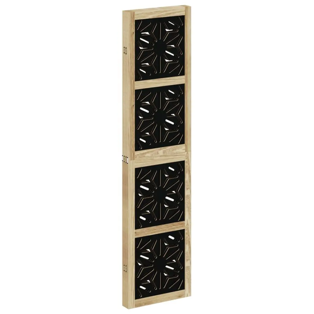 Folding Room Divider 4 Panels Privacy Screen Indoor Space Partition Brown Black