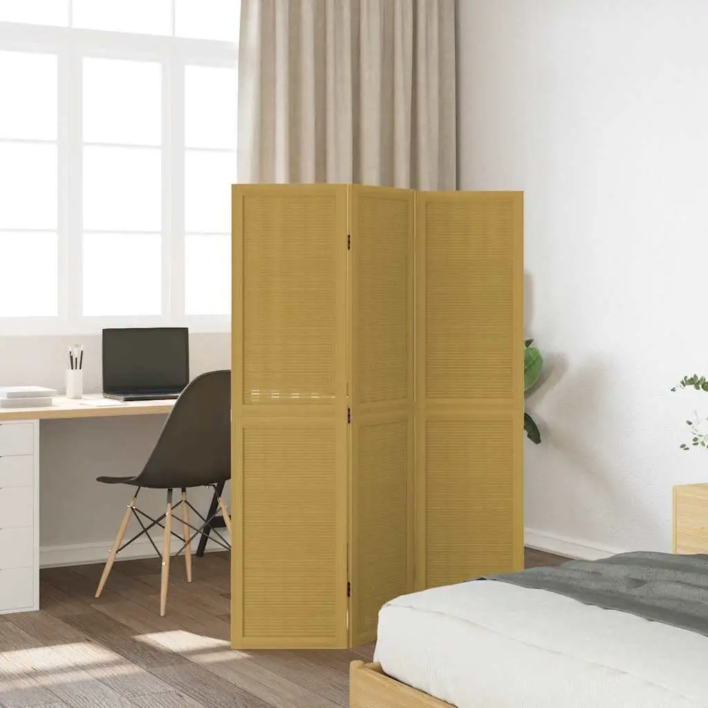 Room Divider Folding Privacy Screen 3 Panels Indoor Brown