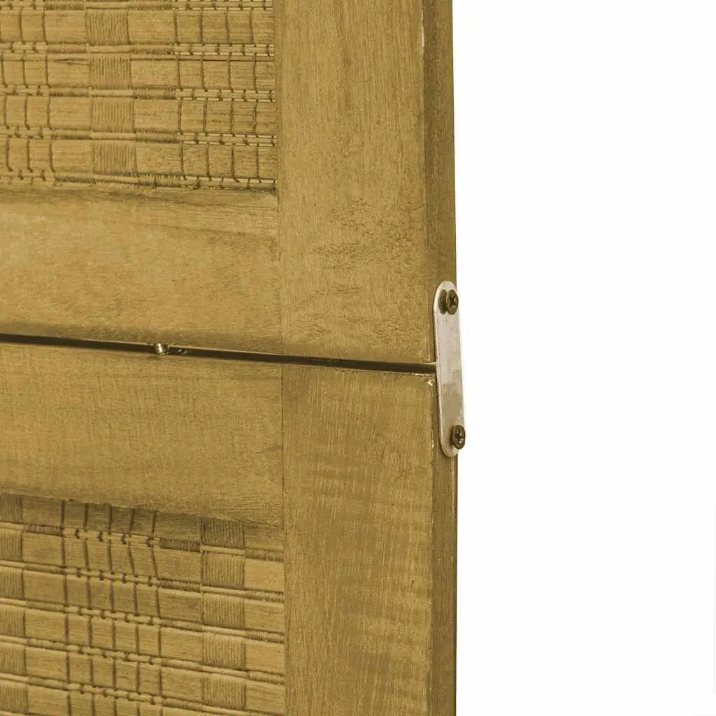 Room Divider Privacy Screen 4 Panels Folding Brown Bamboo Paulownia Wood