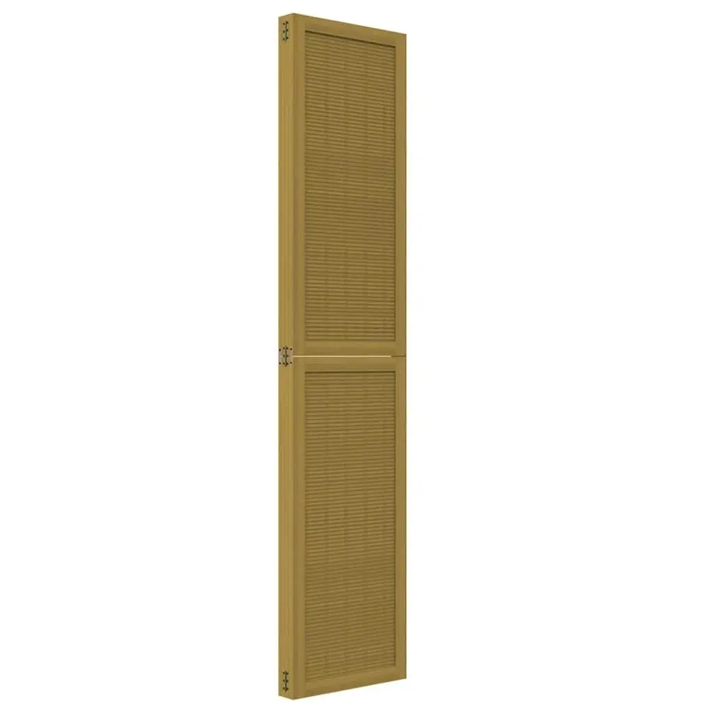 Room Divider Privacy Screen 4 Panels Brown Folding Wood Frame Indoor