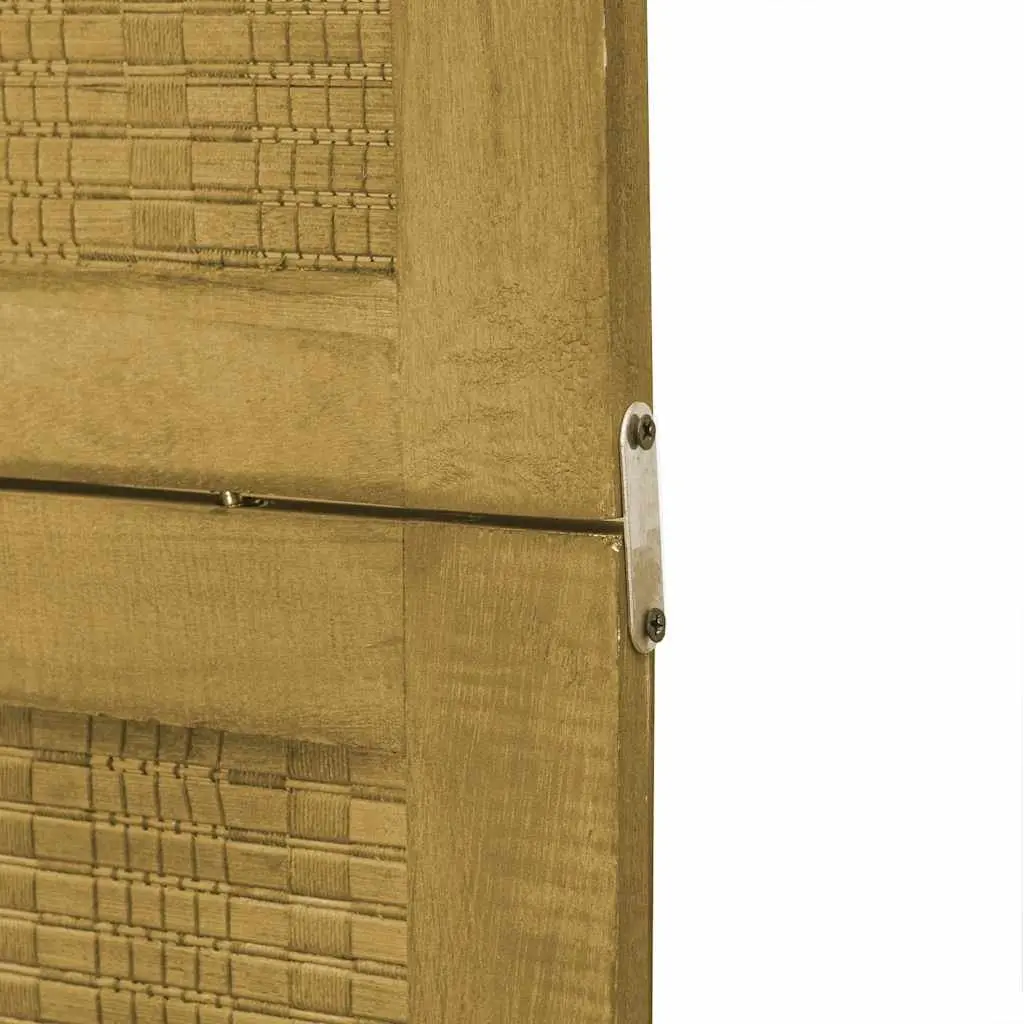 Room Divider Privacy Screen 4 Panels Brown Folding Wood Frame Indoor