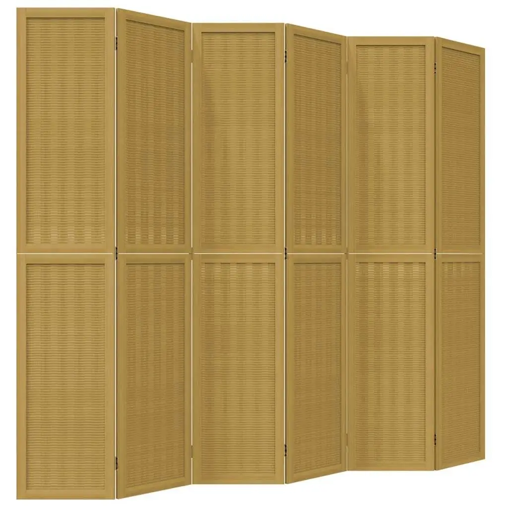 Folding Privacy Screen with 6 Bamboo Panels