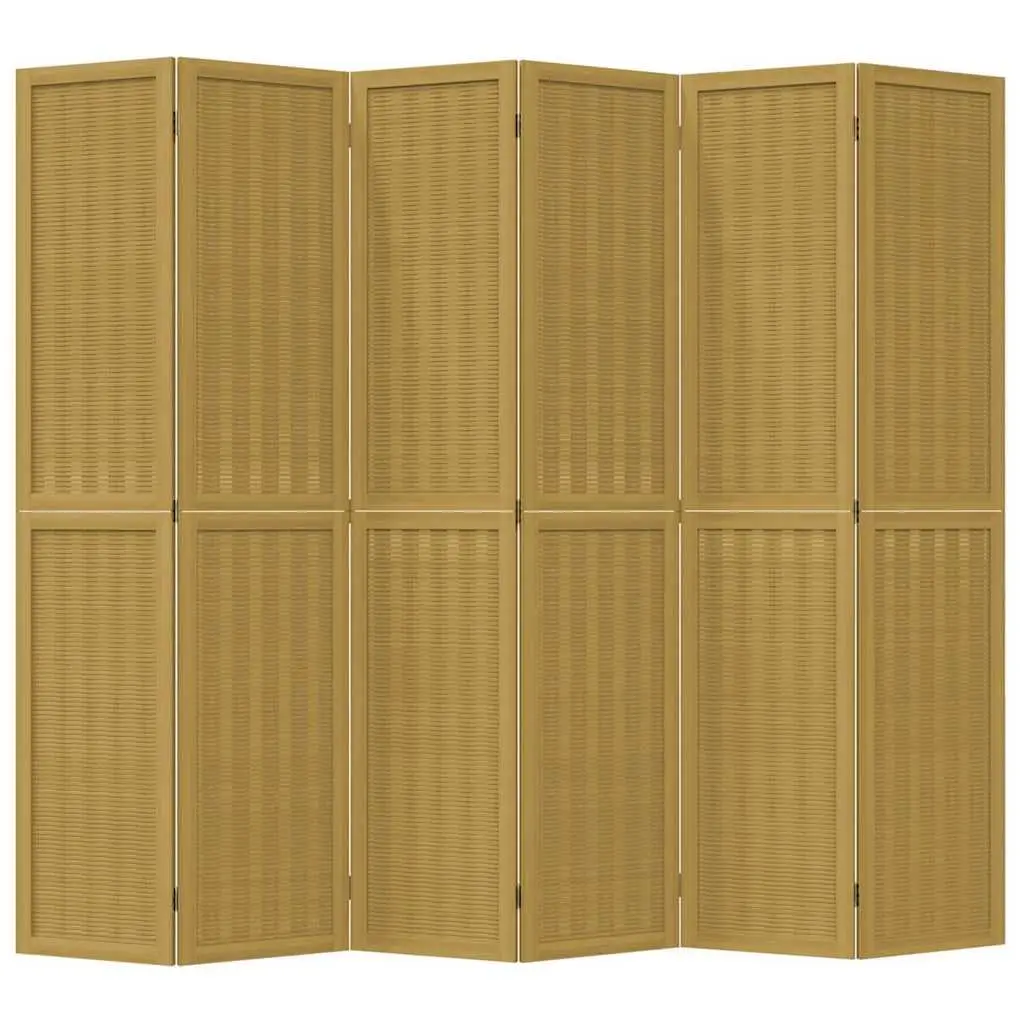 Folding Privacy Screen with 6 Bamboo Panels