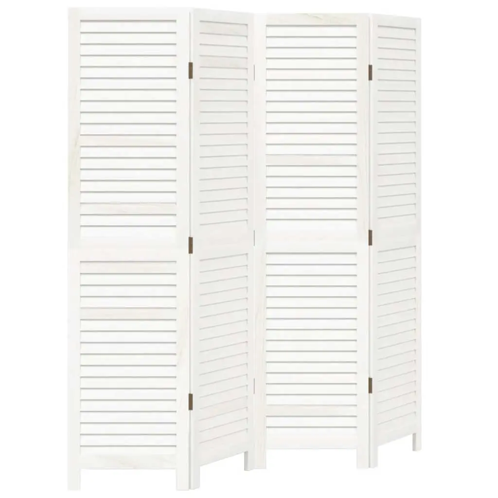 Folding Privacy Screen 4 Panel White Indoor Room Divider