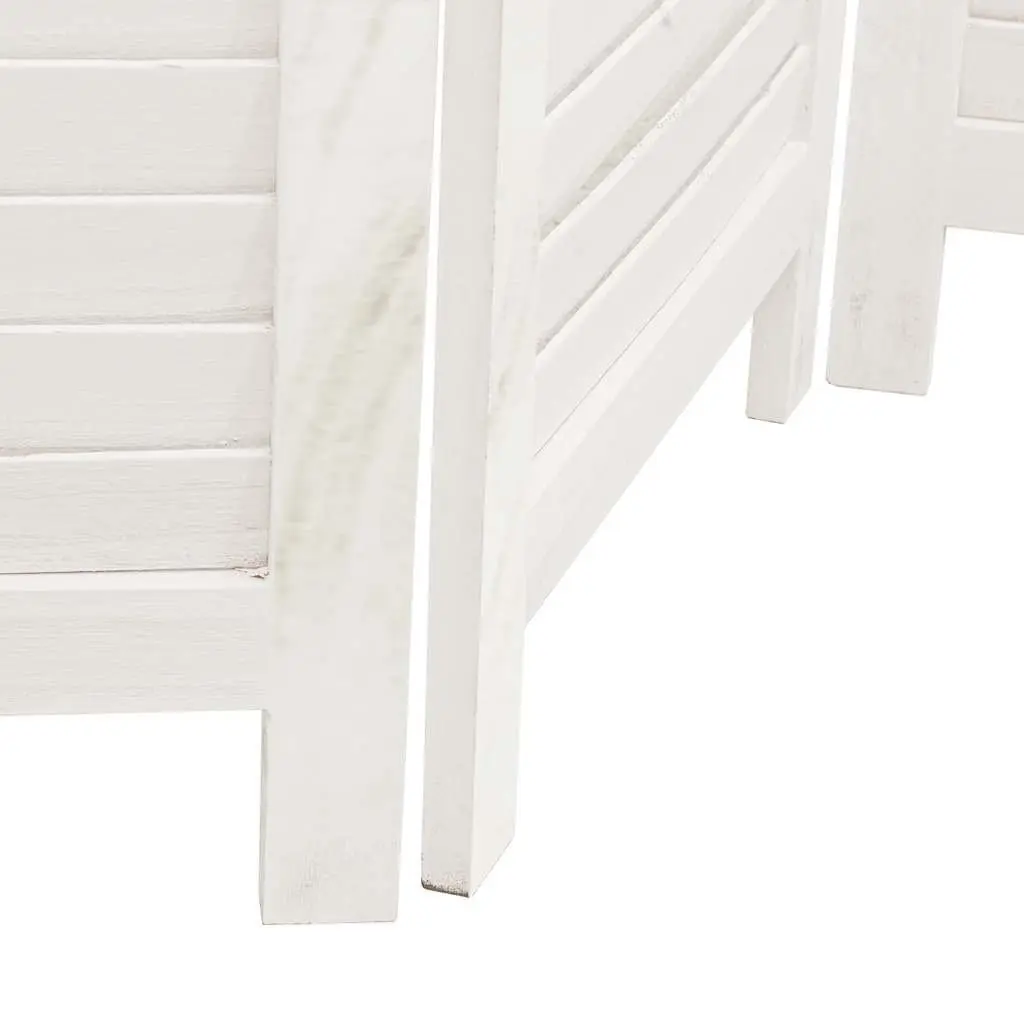 Folding Privacy Screen 4 Panel White Indoor Room Divider