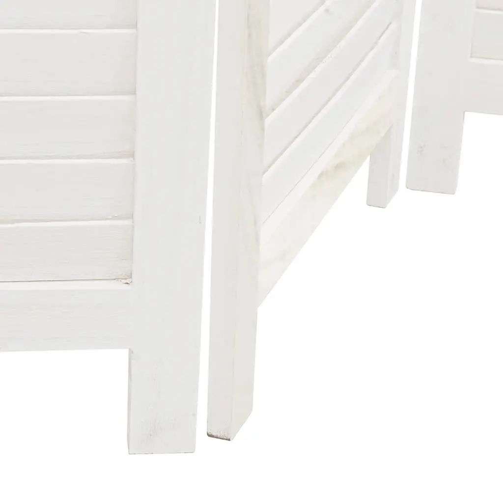 Room Divider 4 Panels White Solid Wood Paulownia Folding Privacy Screen