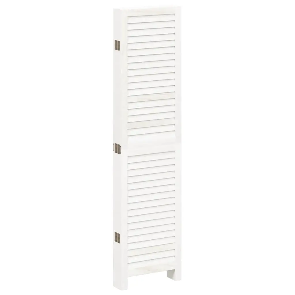 Room Divider Folding Screen Partition 6 Panel Indoor Solid Wood White