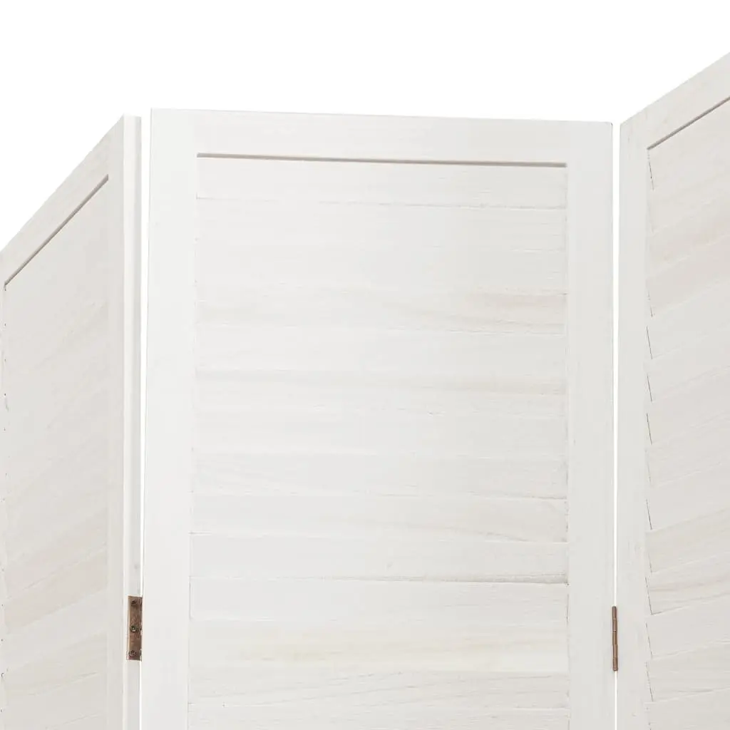 Room Divider Folding Screen Partition 6 Panel Indoor Solid Wood White
