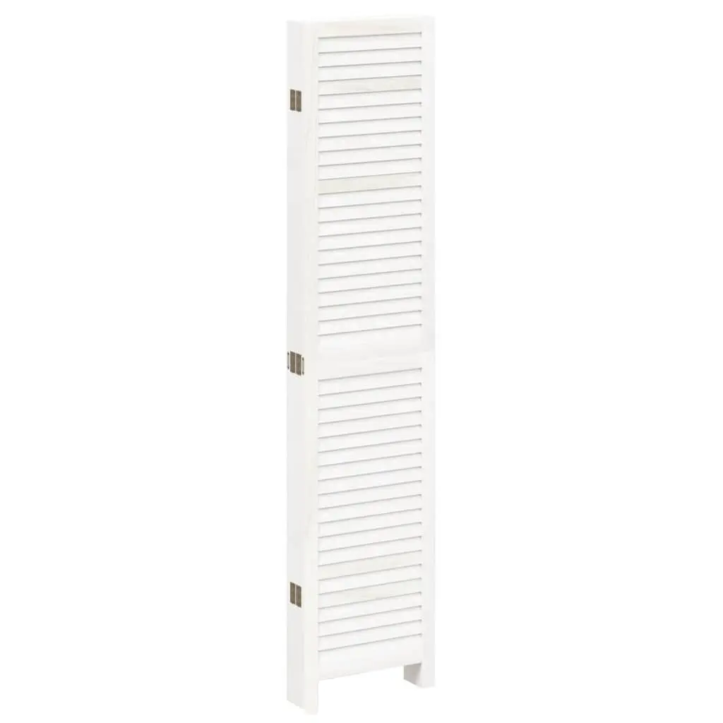 Room Divider Folding Privacy Screen 6 Panels White Solid Wood