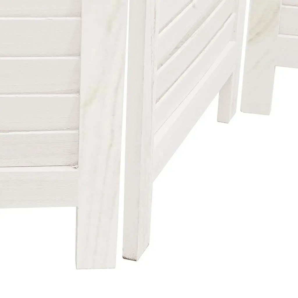 Room Divider Folding Privacy Screen 6 Panels White Solid Wood