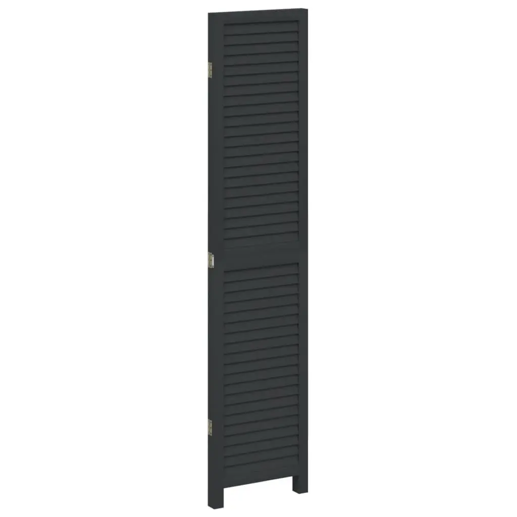 Room Divider Privacy Partition 3 Panels Black Solid Wood Folding Screen Indoor