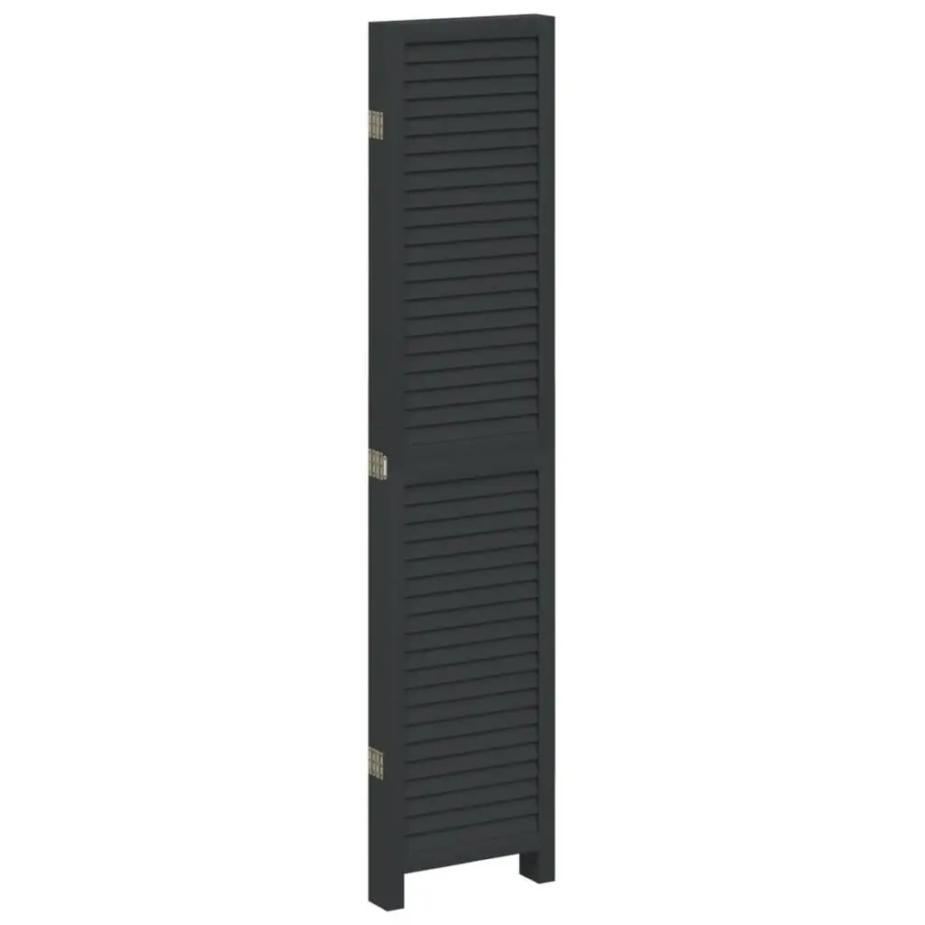 Room Divider 5 Panel Folding Screen Privacy Space Black
