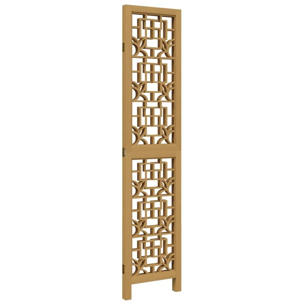Room Divider Folding Privacy Screen 3 Panel Brown Solid Wood Partition