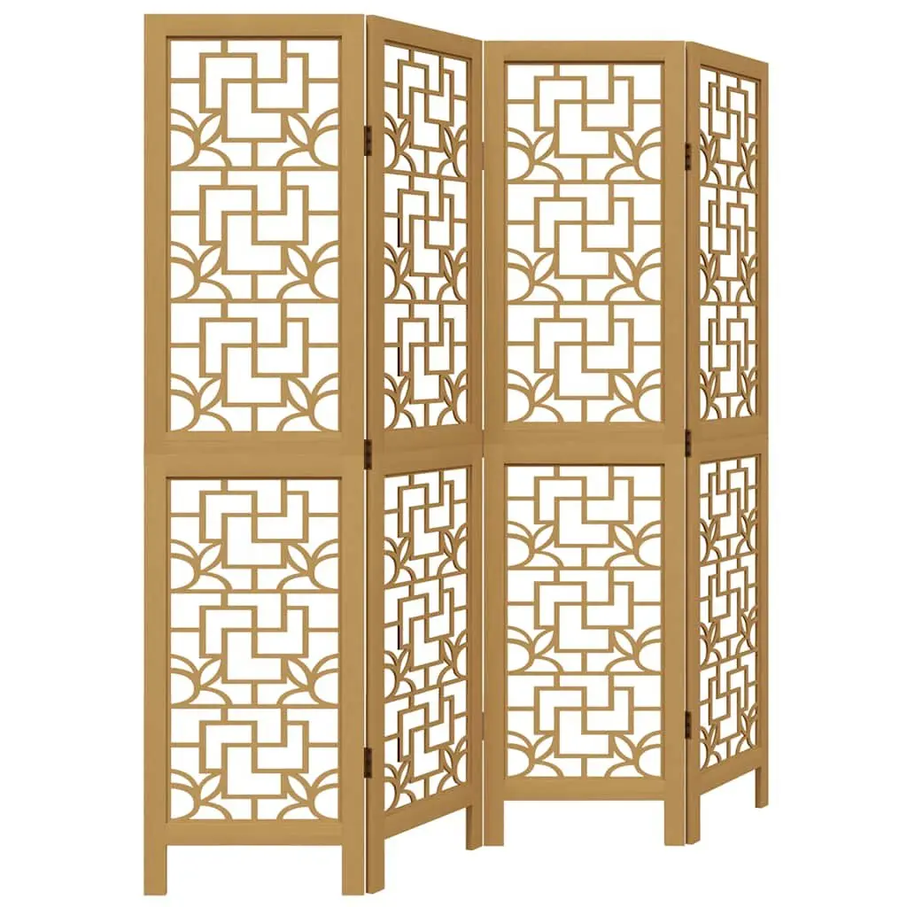 Room Divider Privacy Screen 4 Panels Folding Indoor Brown