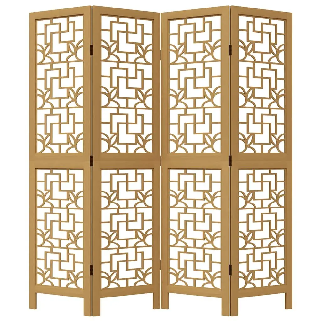 Room Divider Privacy Screen 4 Panels Folding Indoor Brown