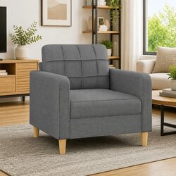 Comfortable and Practical Grey Fabric Armchair
