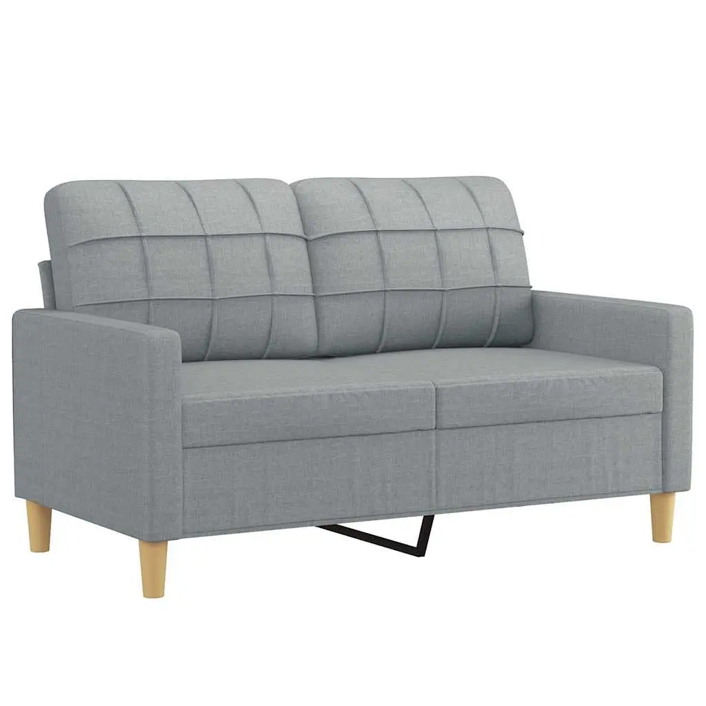 2-Seater Sofa Light Grey Fabric Lounge Couch 120cm