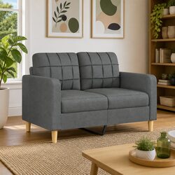 Reliable 2-Seater Sofa in Grey Fabric for Your Home