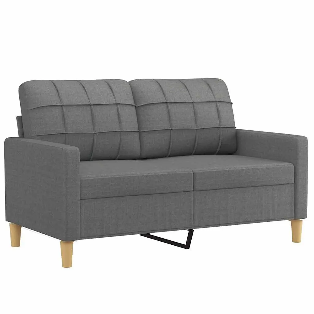 2-Seater Sofa Grey Fabric 120cm Lounge Couch