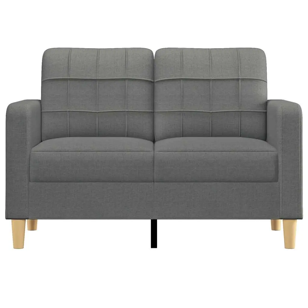 2-Seater Sofa Grey Fabric 120cm Lounge Couch
