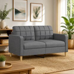 Reliable Grey Fabric 2-Seater Sofa for Your Comfort