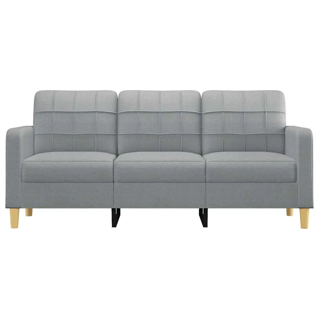 3-Seater Sofa Grey 180cm Fabric Lounge Couch Living Room Settee Padded Armrests
