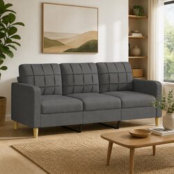 Affordable 3-Seater Grey Sofa with Modern Design