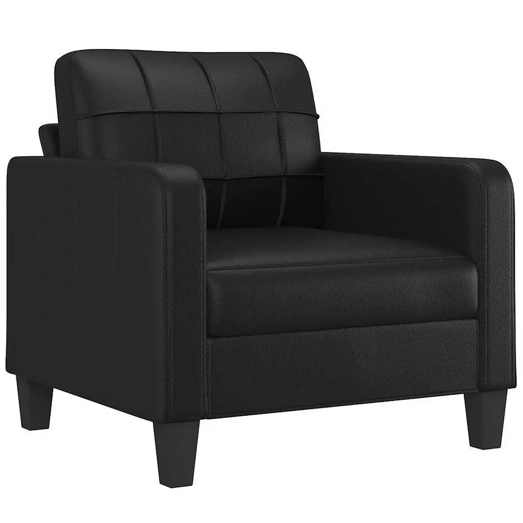 Sofa Chair Black 60cm Modern Armchair Lounge Seat Comfortable Padded Living Room