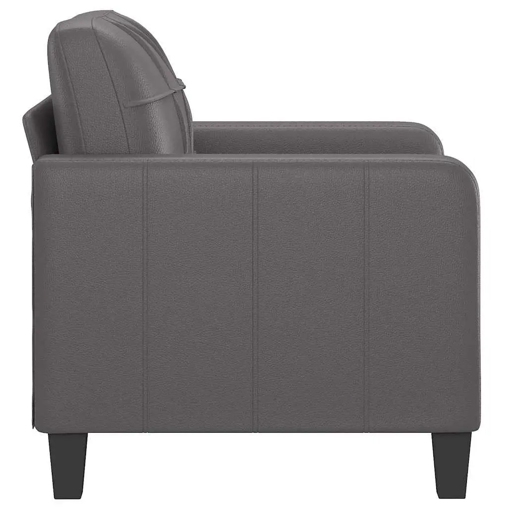 Grey Sofa Chair 60cm Compact Armchair Lounge Seat Modern Living Room Furniture