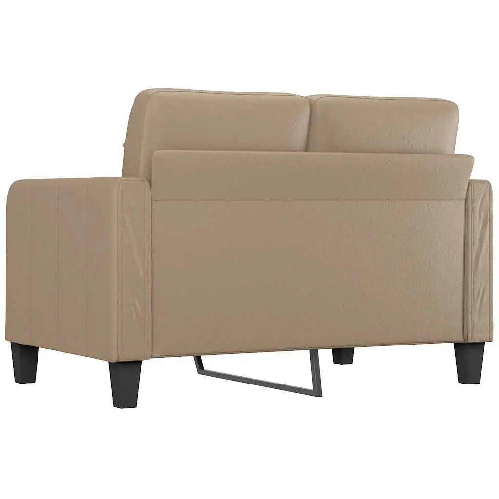 2-Seater Sofa Brown Faux Leather Lounge Couch Modern Living Room Furniture 120cm