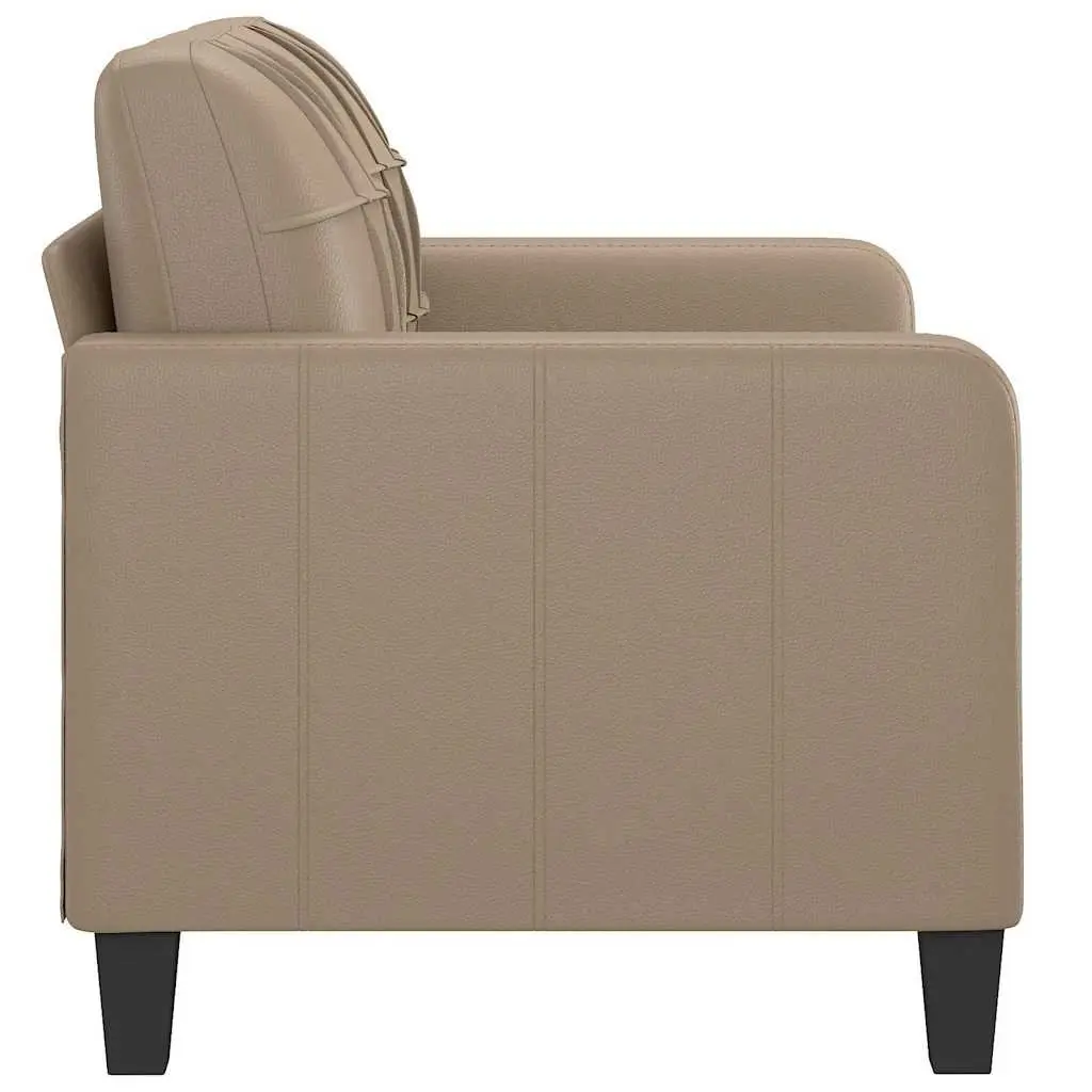 2-Seater Sofa Brown Faux Leather Lounge Couch Modern Living Room Furniture 120cm