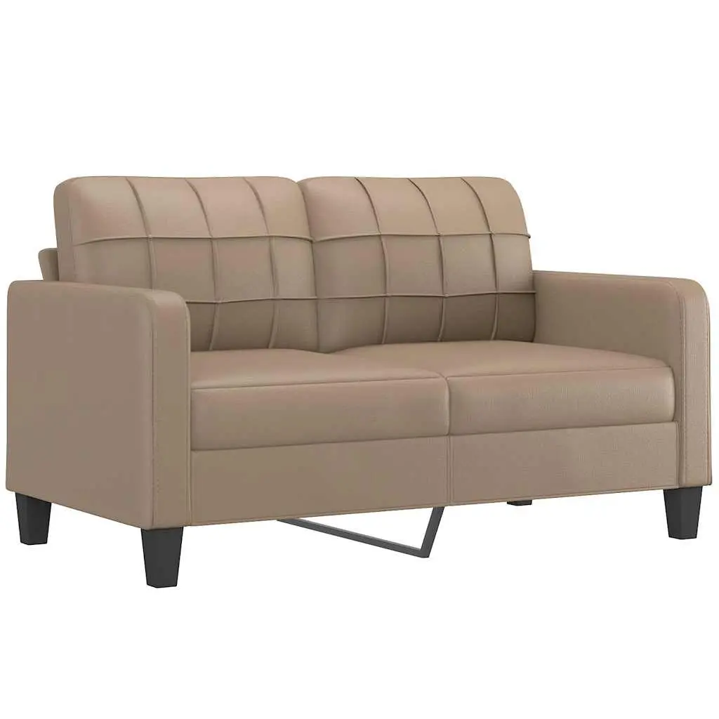 Brown Faux Leather 2-Seater Sofa