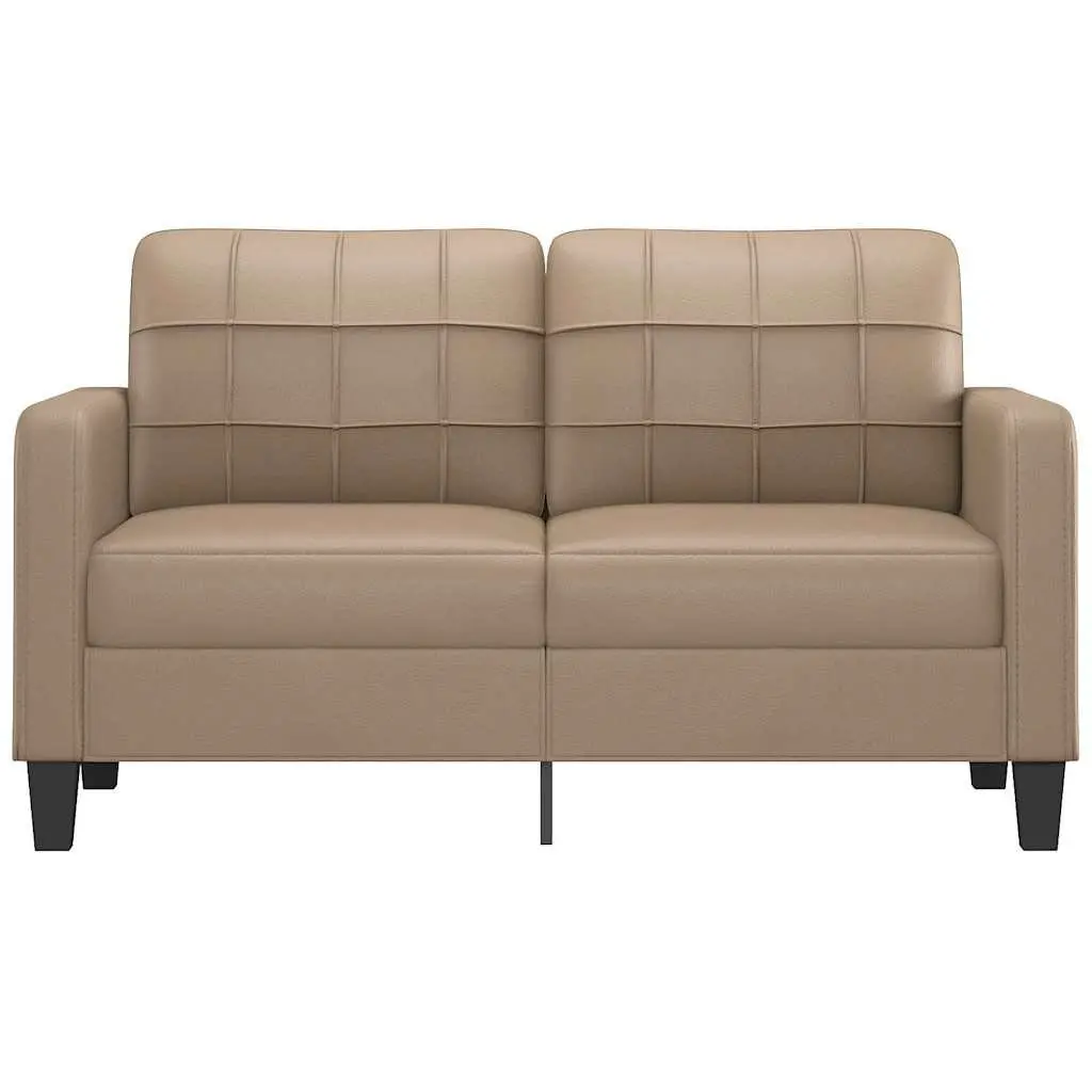 Brown Faux Leather 2-Seater Sofa
