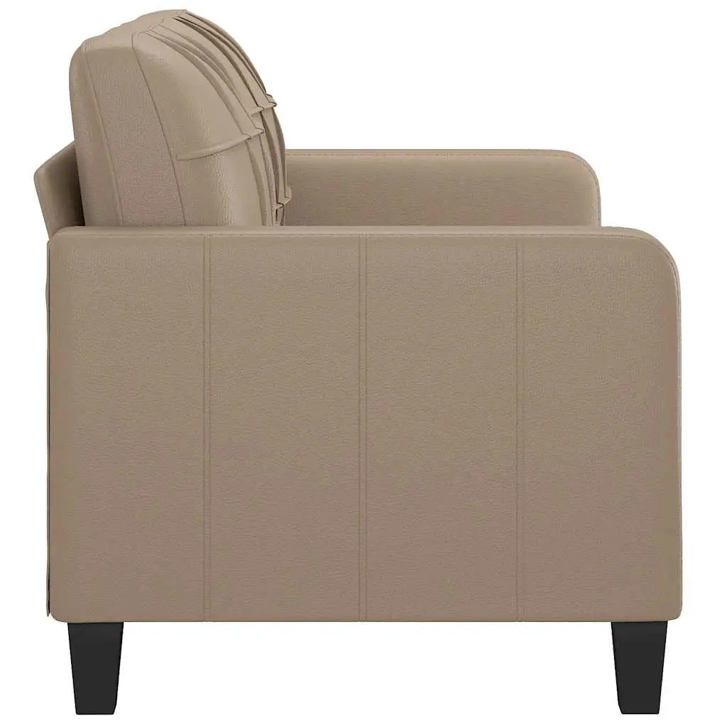Brown Faux Leather 2-Seater Sofa